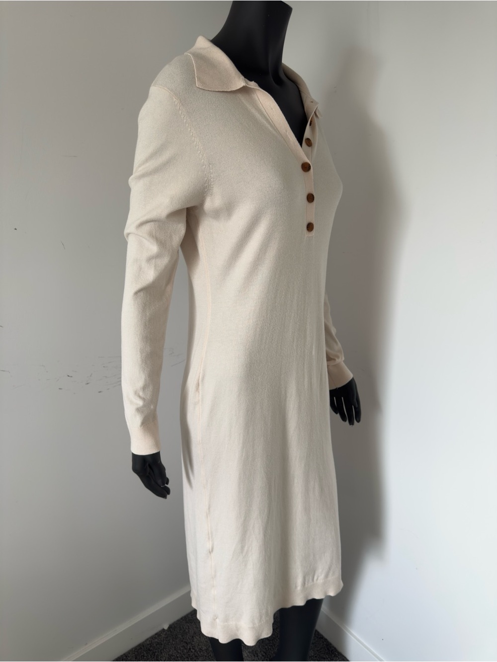 131. 525 America Cream Polo-Style Midi Dress - Picture 8 of 10